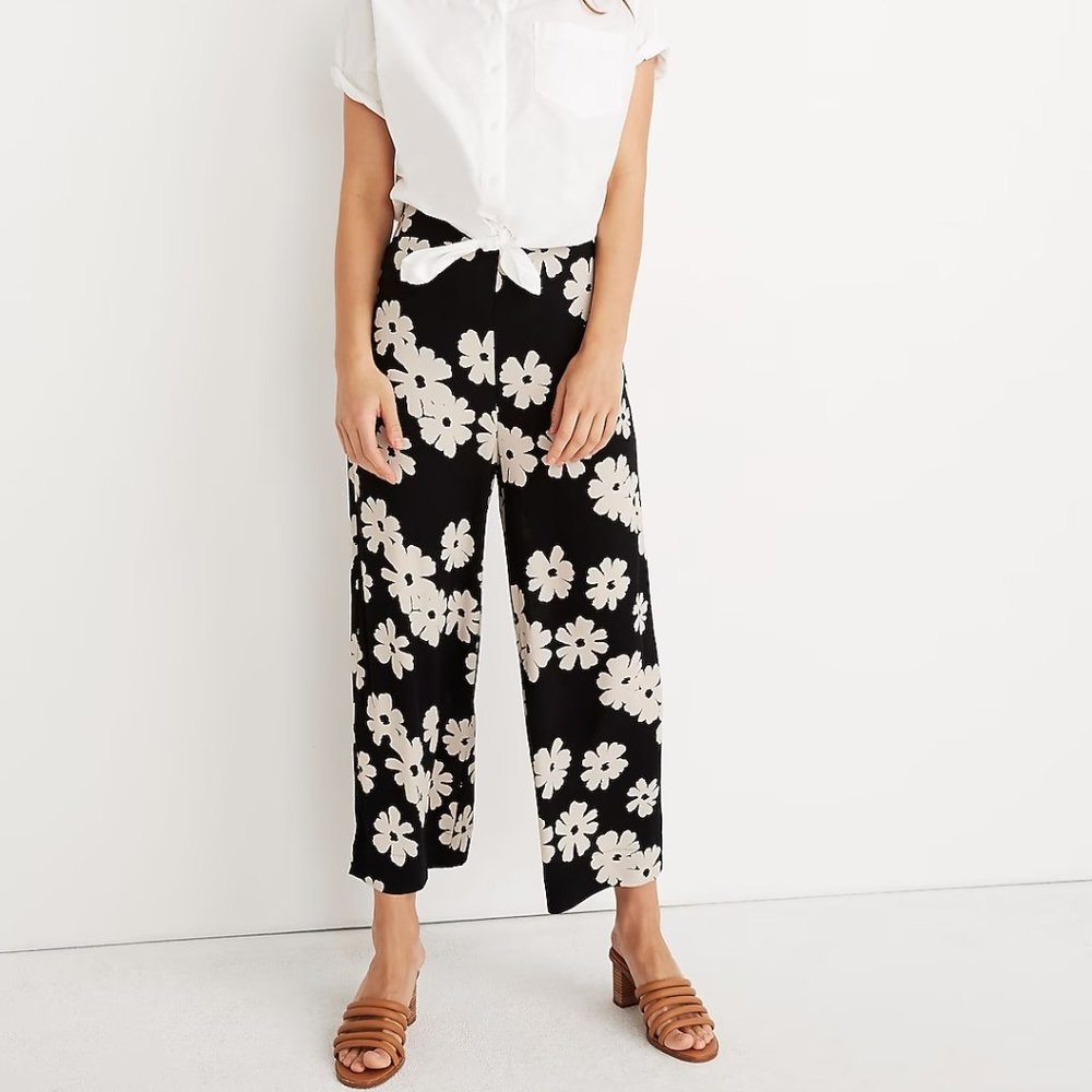 Madewell Huston Ikat Floral Pull-On Crop Pants